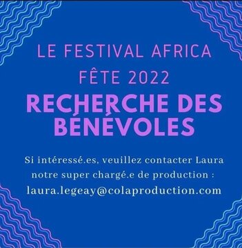 affiche recherche benevole chouponline festival africa