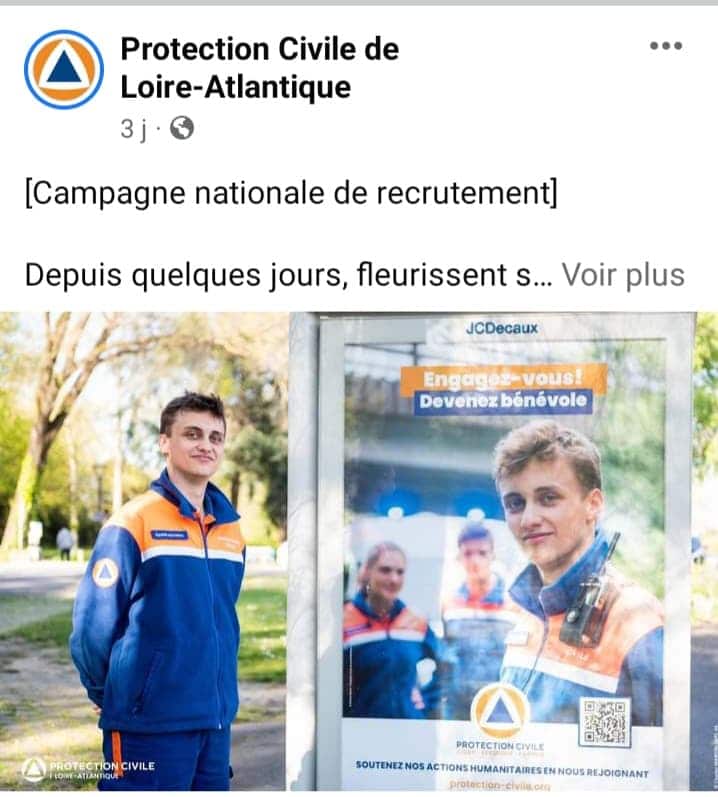 affiche recherche benevole chouponline protection civile